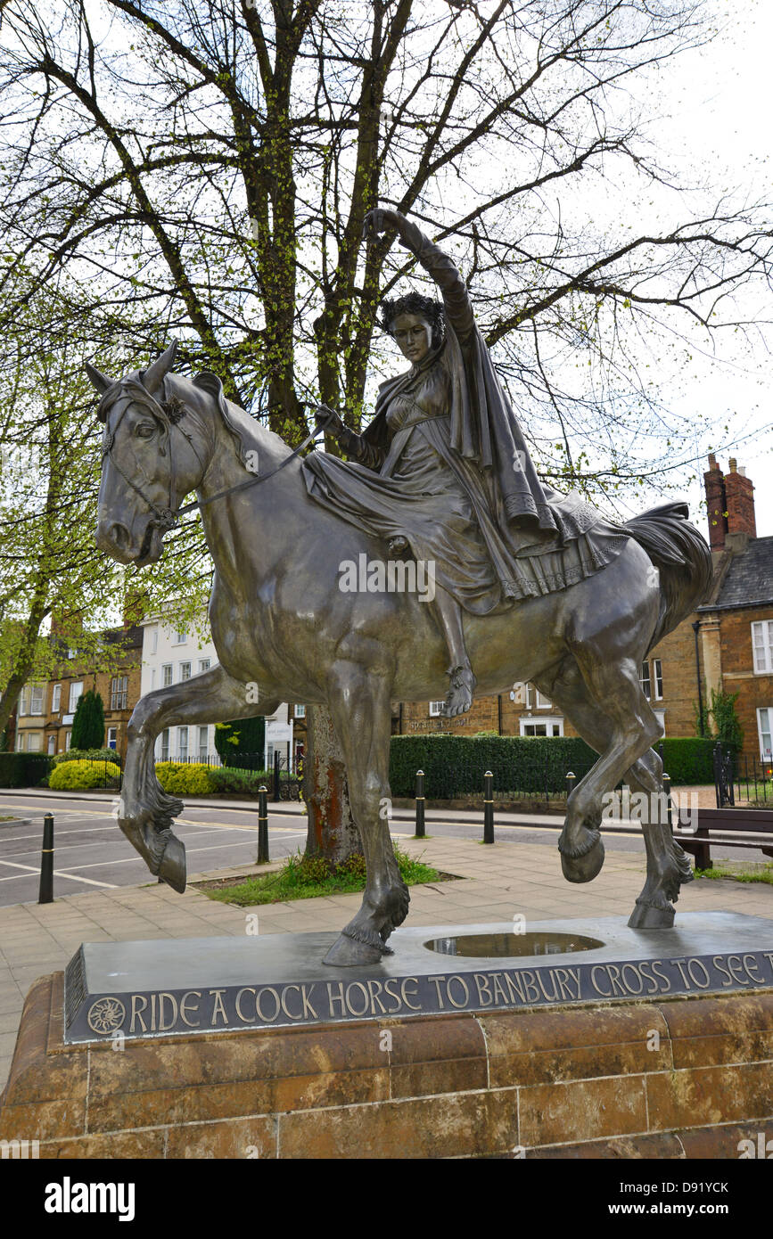 'Fine Lady upon a White Horse' statue, Horse Fair, Banbury, Oxfordshire