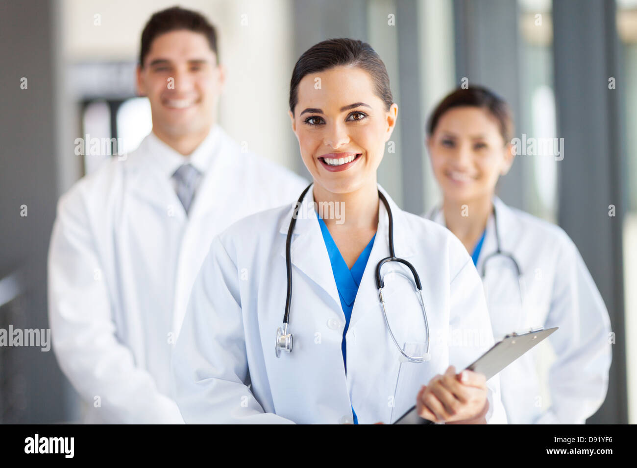 group of medical workers portrait in hospital Stock Photo