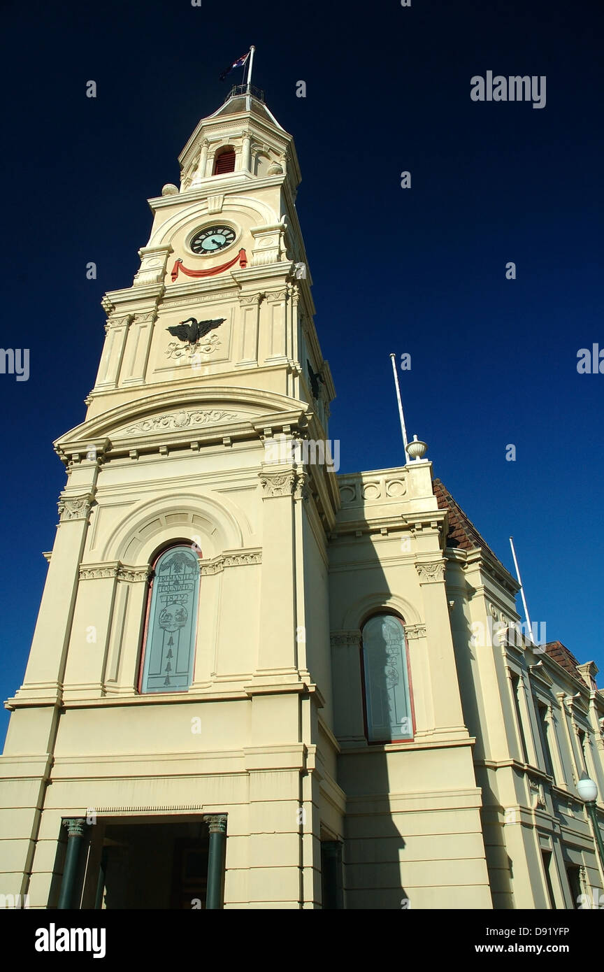 Clock tower of the Town Hall, Fremantle, Perth, Western Australia. No MR Stock Photo