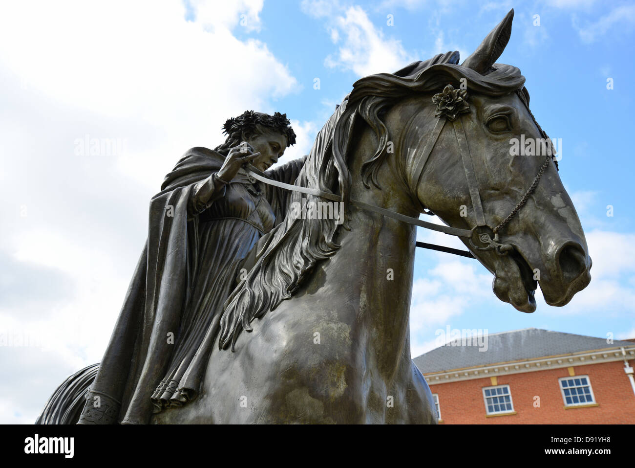 'Fine Lady upon a White Horse' statue, Horse Fair, Banbury, Oxfordshire, England, United Kingdom Stock Photo