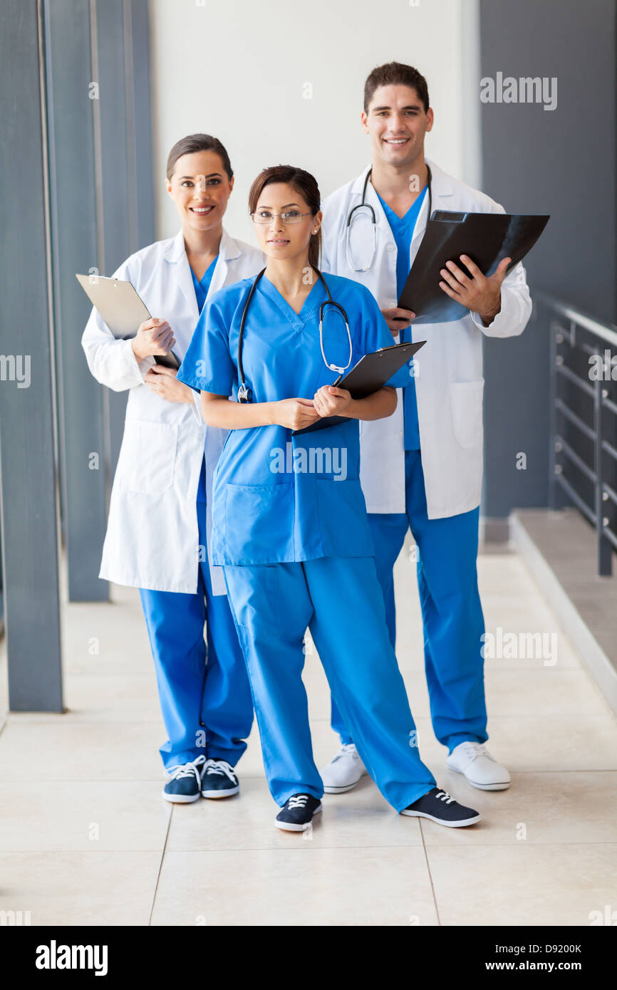 group of healthcare workers full length portrait Stock Photo