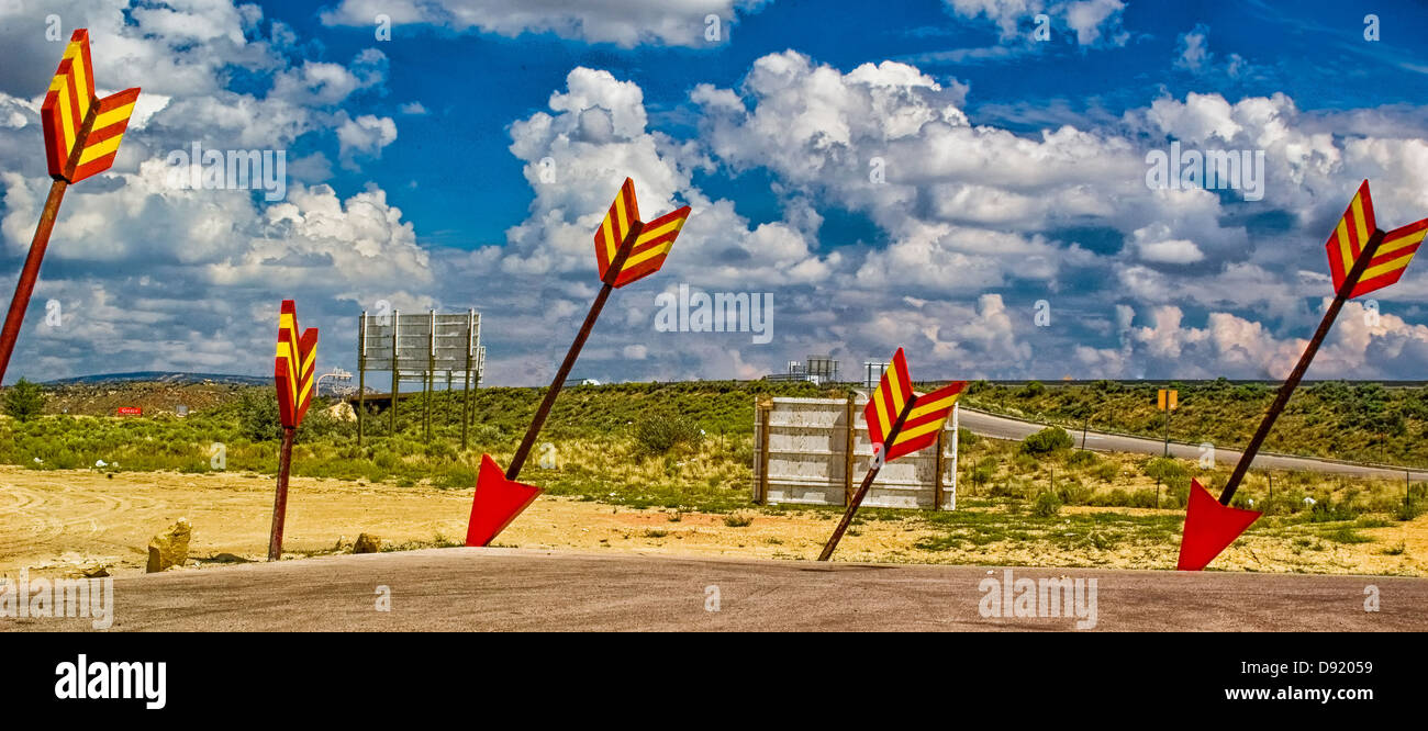 Giant arrows at a gas stop outside Gallup New Mexico Stock Photo Alamy