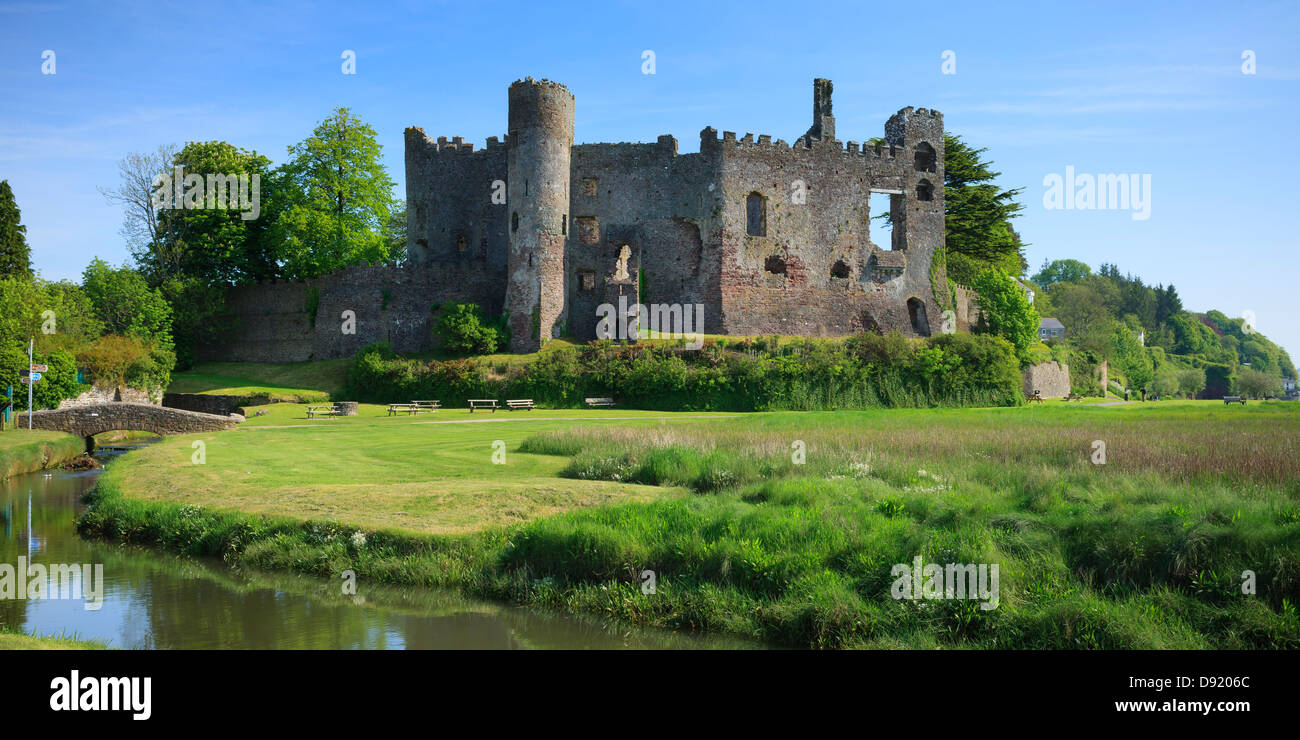 Laugharne Castle Carmarthenshire Wales Stock Photo