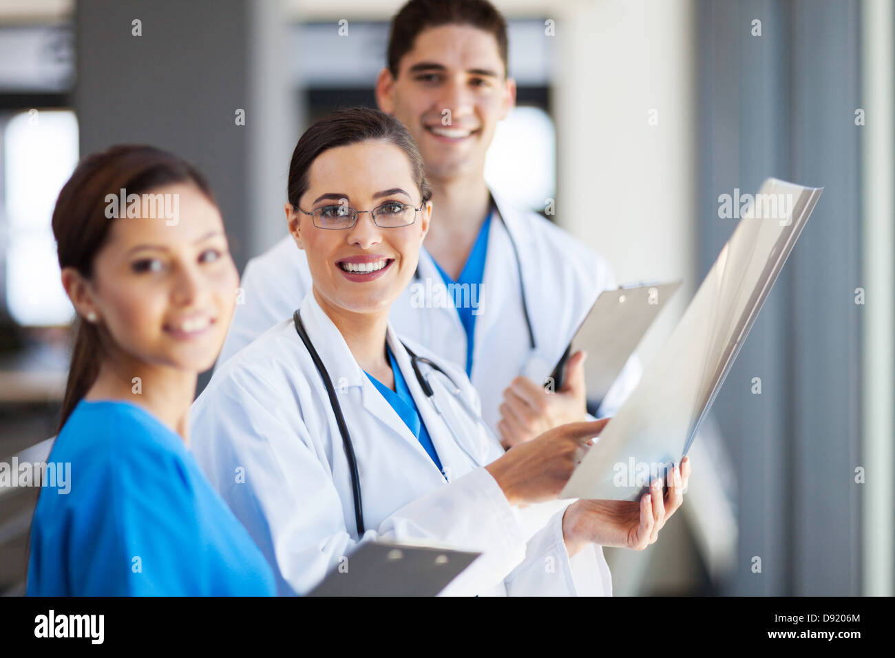 group of medical workers working together Stock Photo