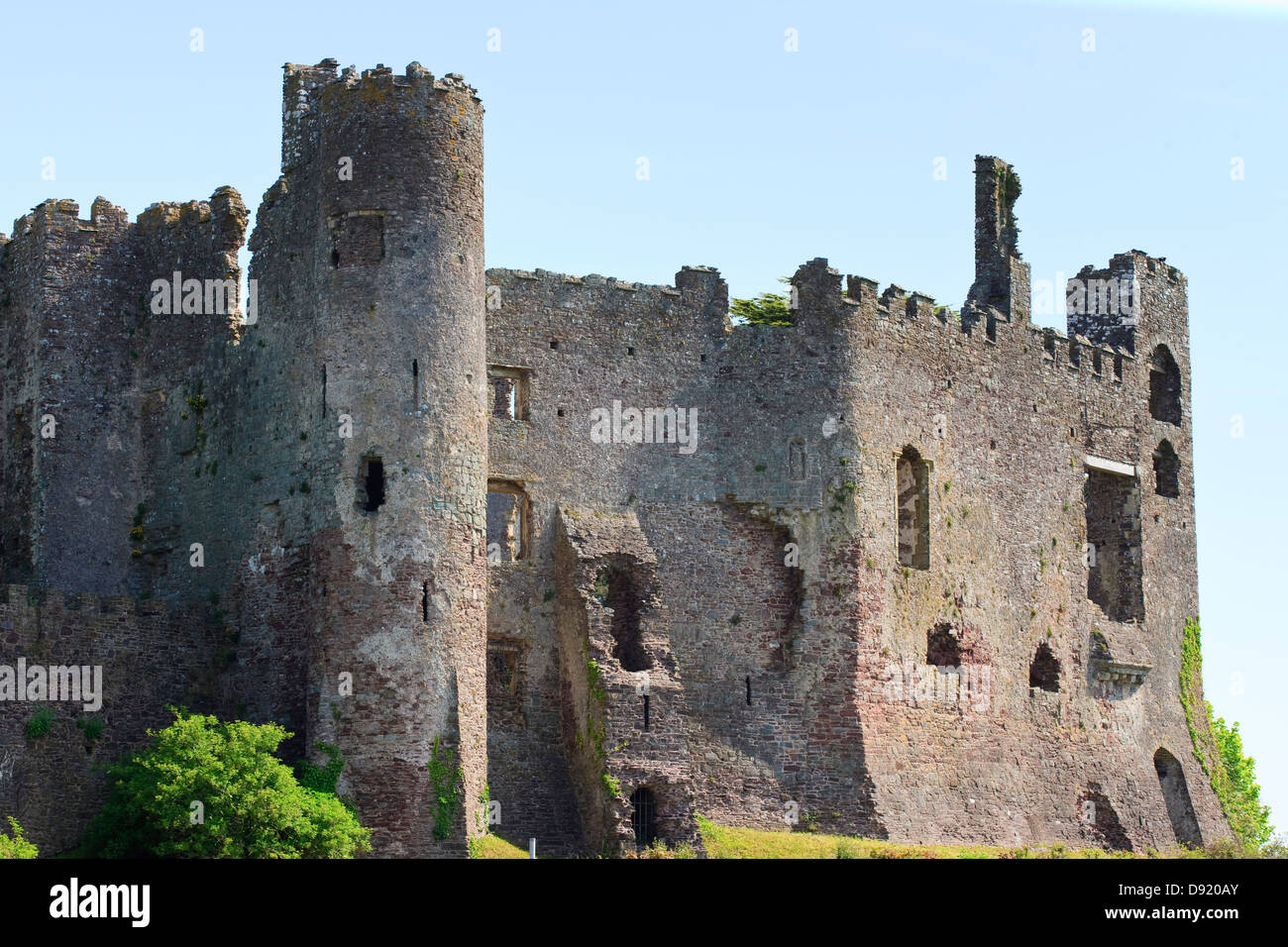 Laugharne Castle Carmarthenshire Wales Stock Photo