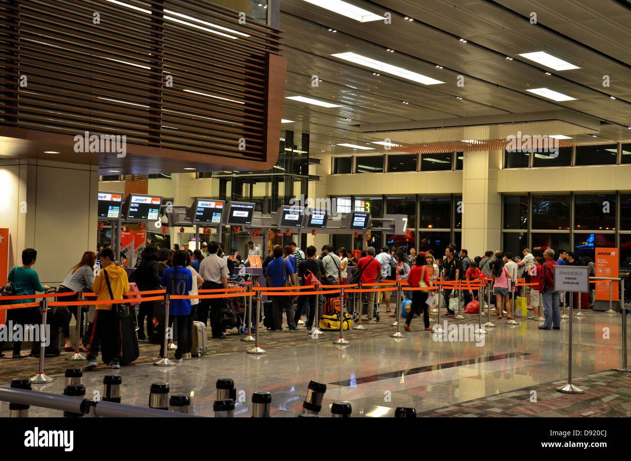 Airline check in counter at Singapore Changi Airport Stock Photo ...