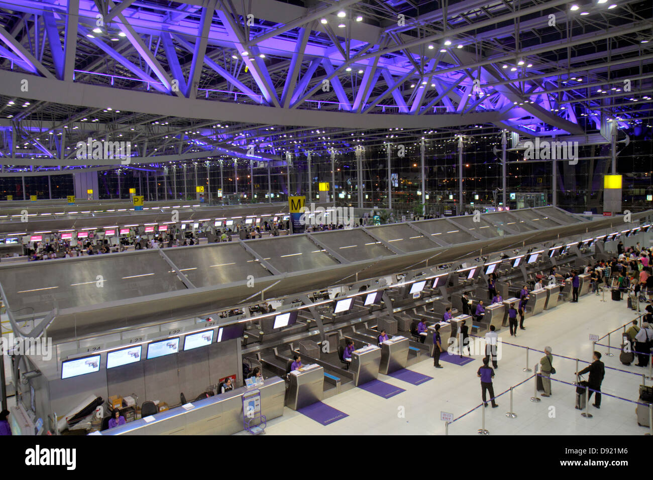 Bangkok Thailand,Thai,Suvarnabhumi International Airport,BKK,terminal,ticket,counters,check in,architecture design,Thai130214069 Stock Photo