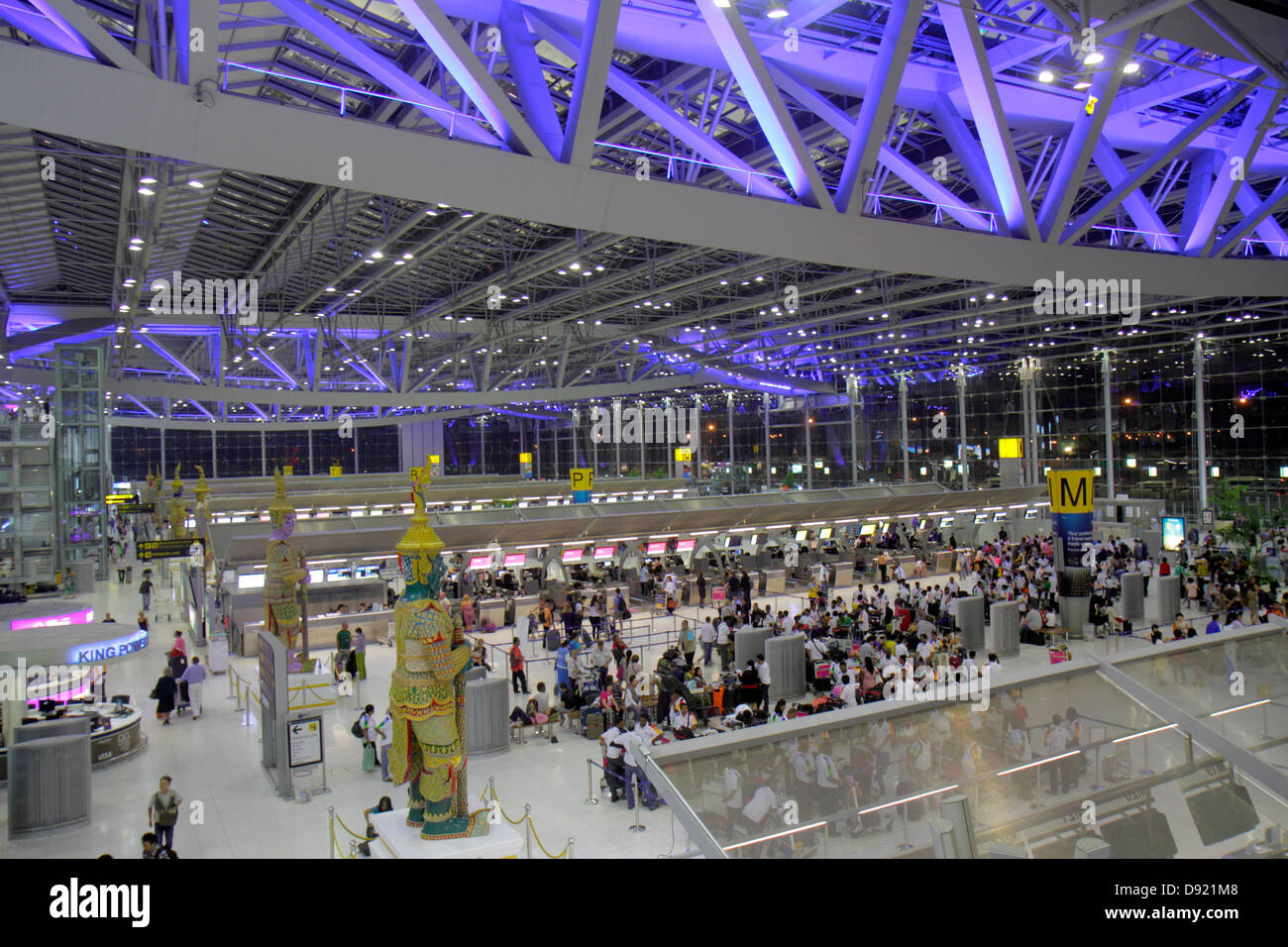Bangkok Thailand,Thai,Suvarnabhumi International Airport,BKK,terminal,ticket,counters,check in,architecture design,Thai130214070 Stock Photo