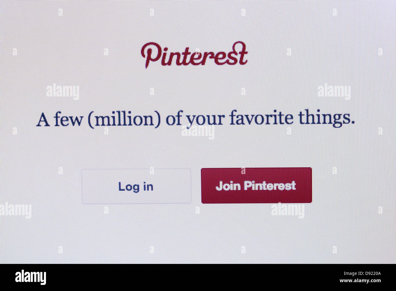 Pinterest website screen capture Stock Photo