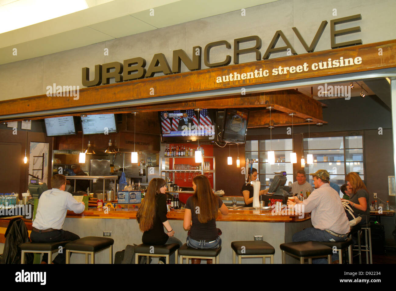Texas,South,Southwest,Houston,George Bush Intercontinental Airport,IAH,gate,UrbanCrave,Urban Crave,restaurant restaurants food dining eating out cafe Stock Photo
