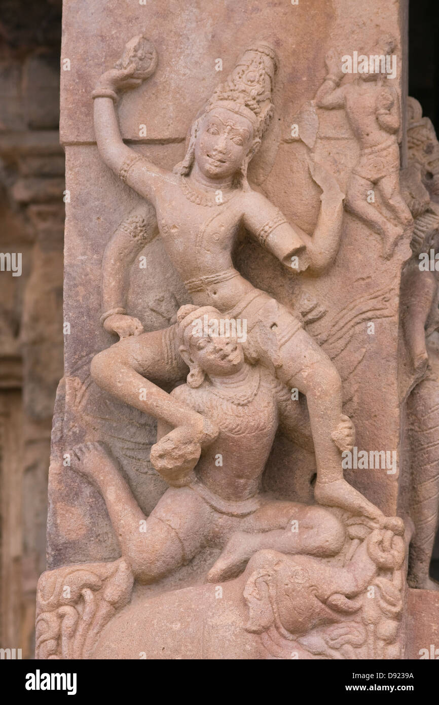 Asia, India, Karnataka, Pattadakal, Virupaksha Temple,Detail Stock Photo