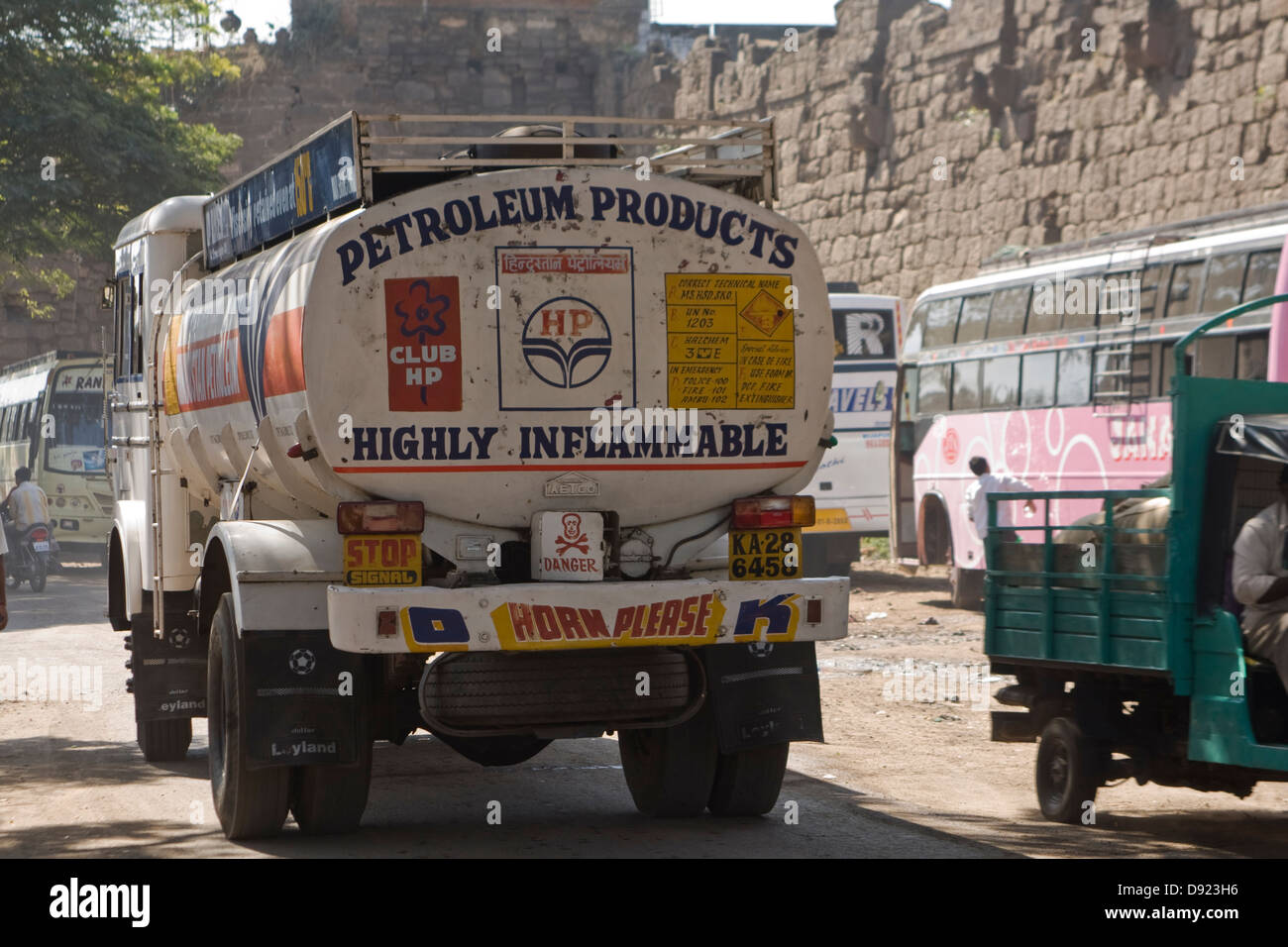 Asia, India, Karnataka, Bijapur, tanker trucks Stock Photo