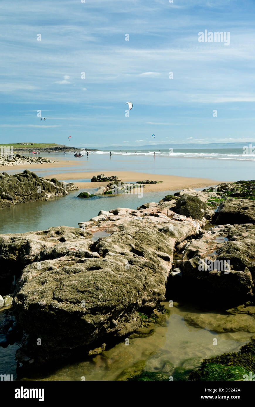 Rock pools, Rest Bay, Porthcawl. South Wales, UK. Stock Photo