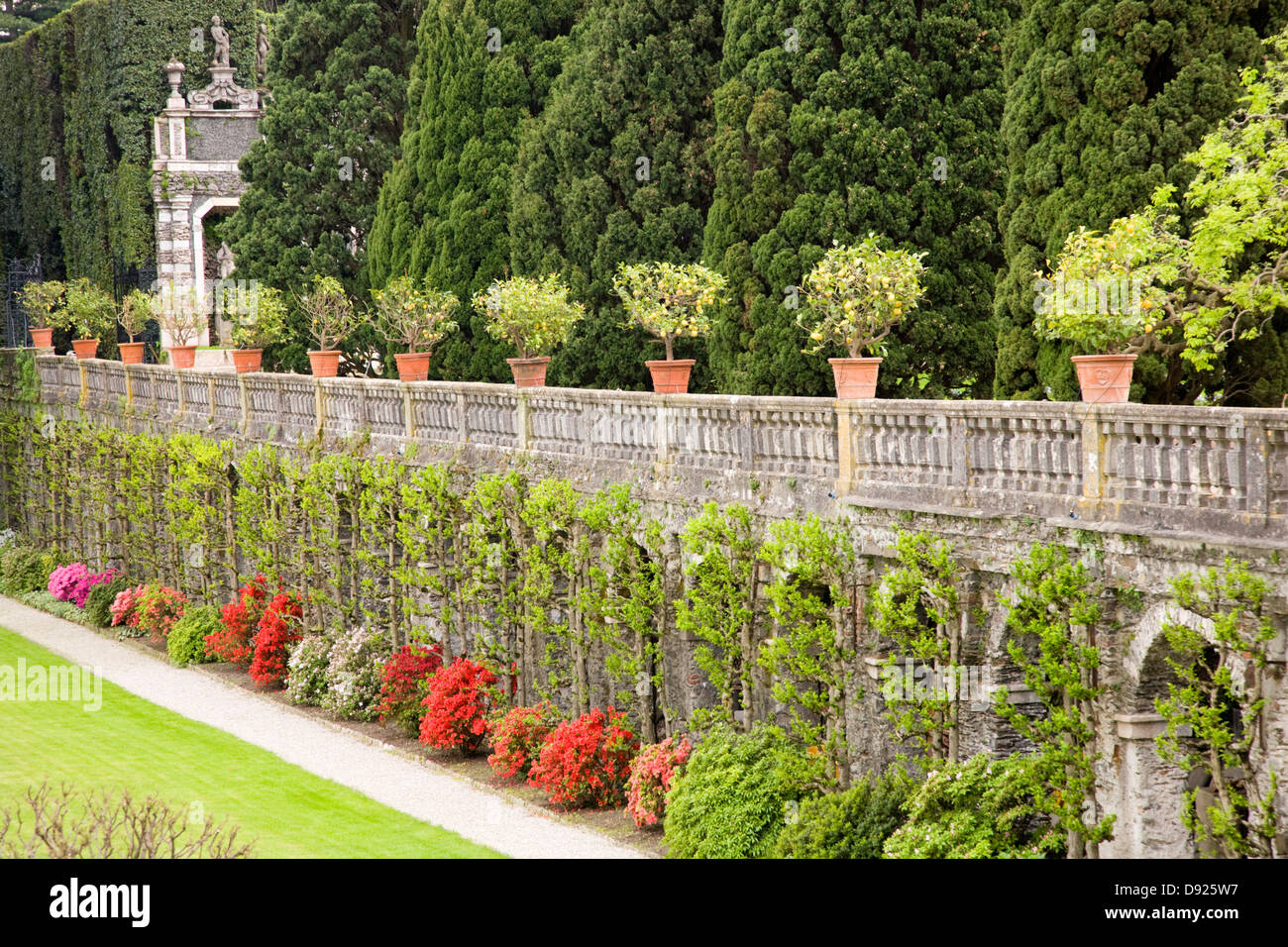 Italianate gardens on Isola Bella, Lago Maggiore, Stresa, Italy Stock Photo