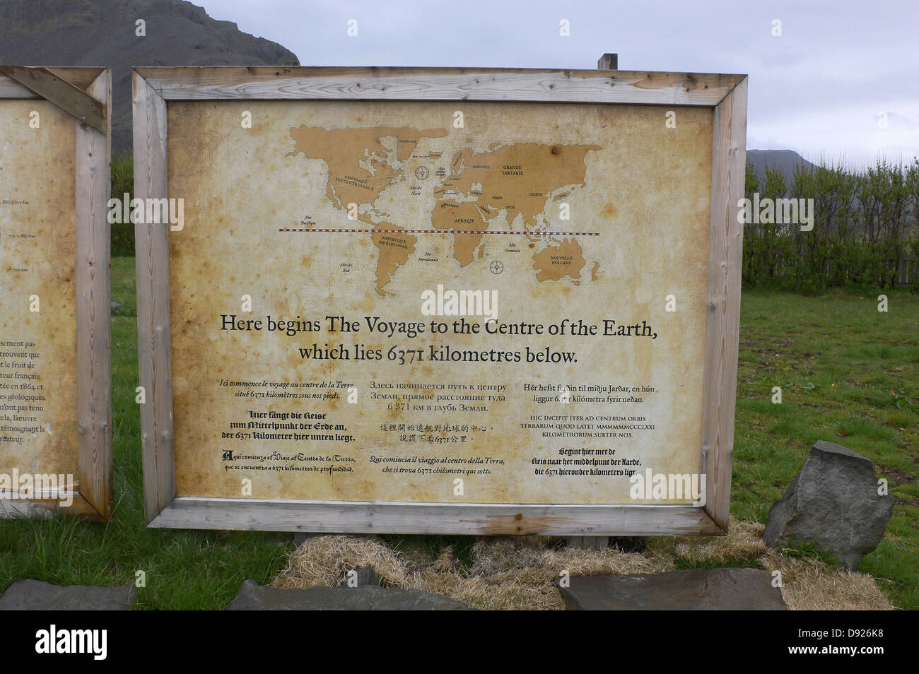 Jules Verne 'A Journey to the Center of the Earth', Arnarstapi, Snæfellsness Peninsula, West Iceland, Iceland Stock Photo