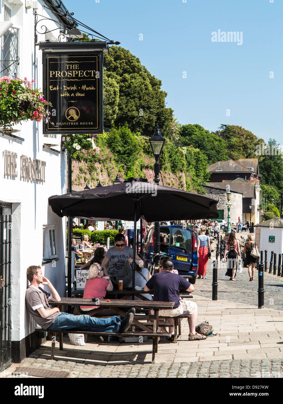 The Prospect Pub on Exeter Quay during the summer, Exeter, Devon