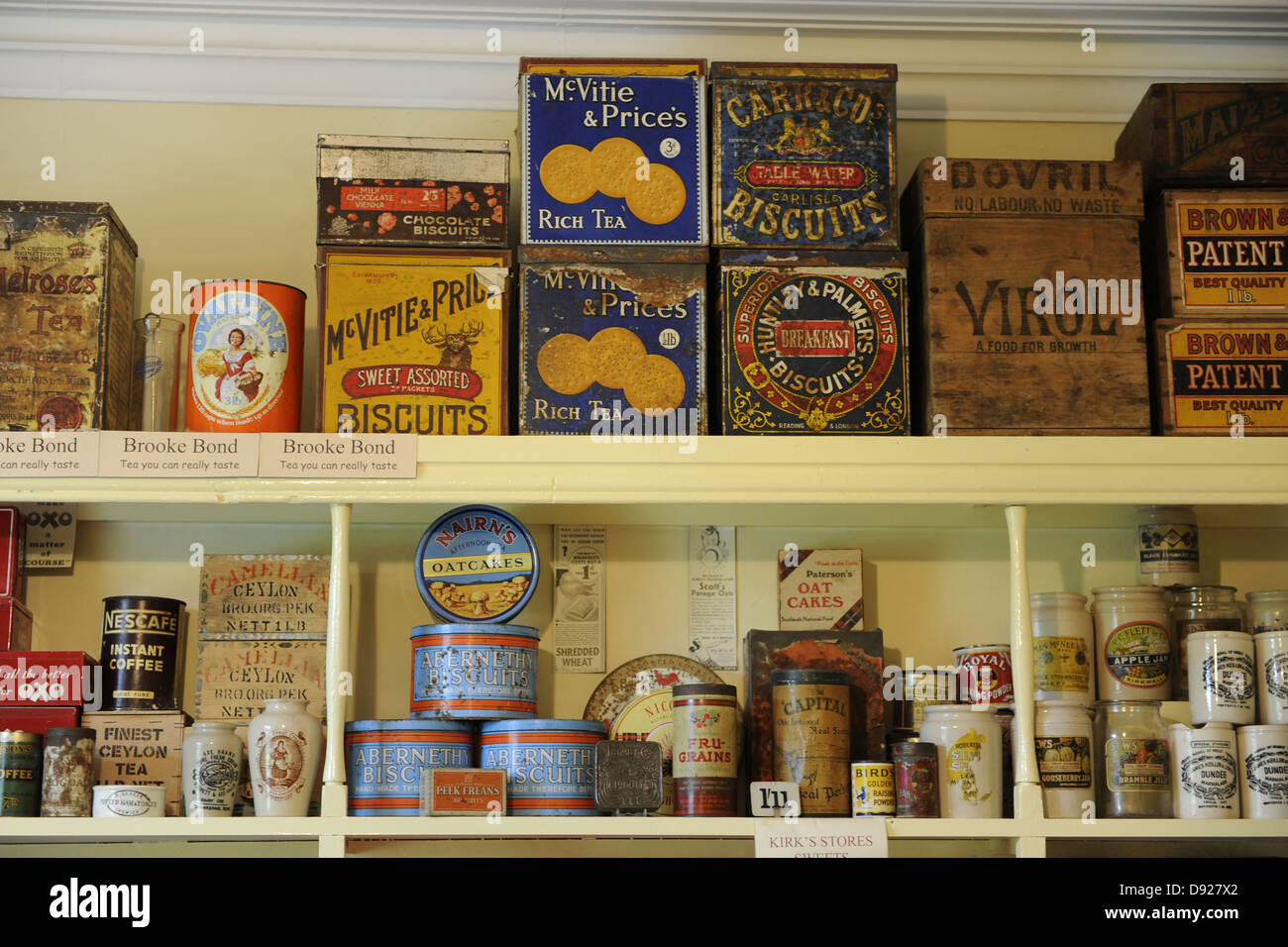 Old Food store, Highland Folk Museum, Newtonmore, Scotland, Great Britain Stock Photo