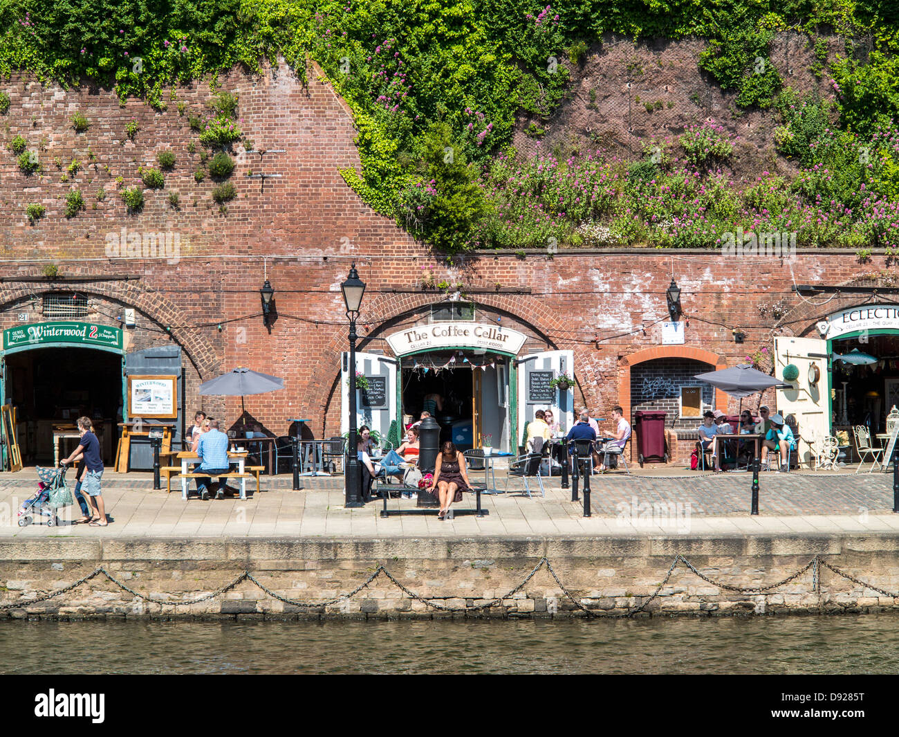 Old shipping storage cellars being used for new businesses on Exeter