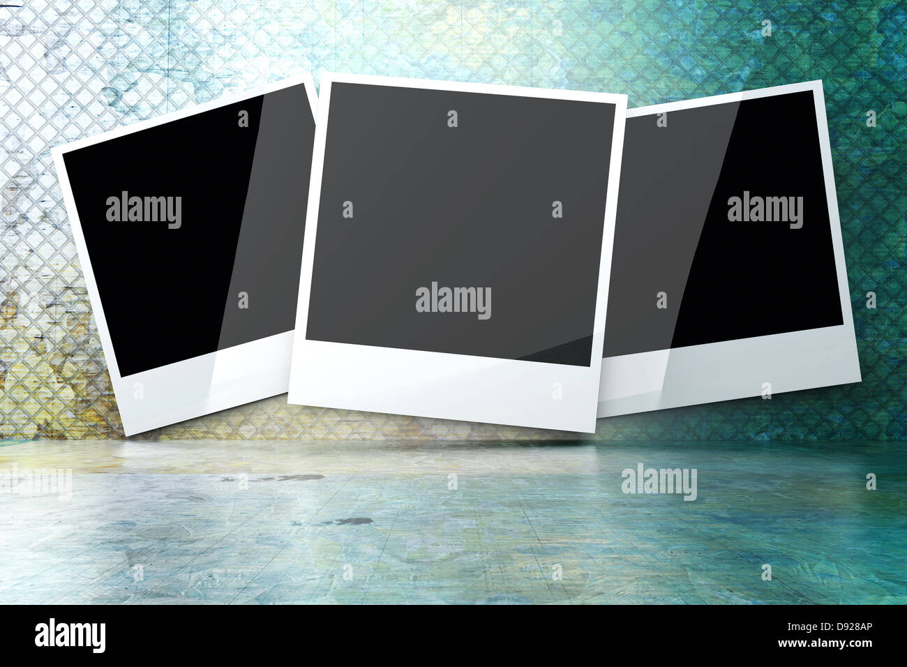 A instant photo in a iron room. 3D rendered illustration Stock Photo ...