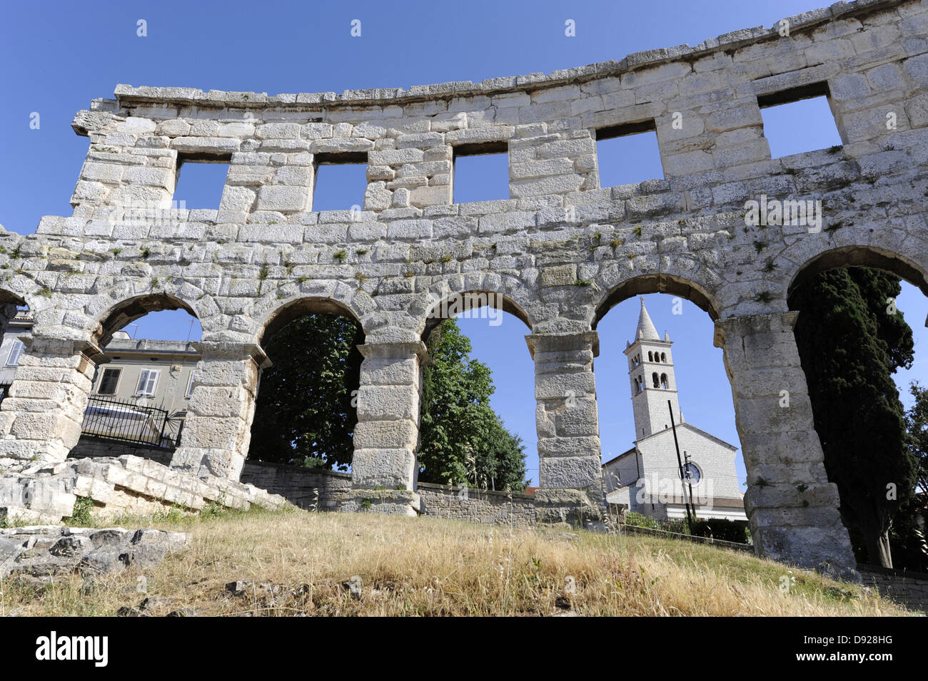 Colosseum, Pula, Istria, Croatia, Europe Stock Photo