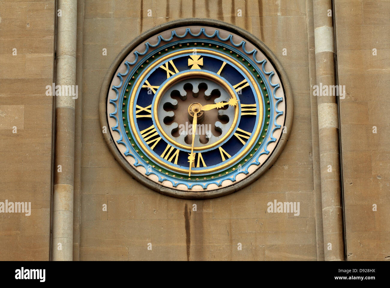 Norwich Cathedral, clock on wall of south transept, Norfolk, England UK, English public clocks Stock Photo