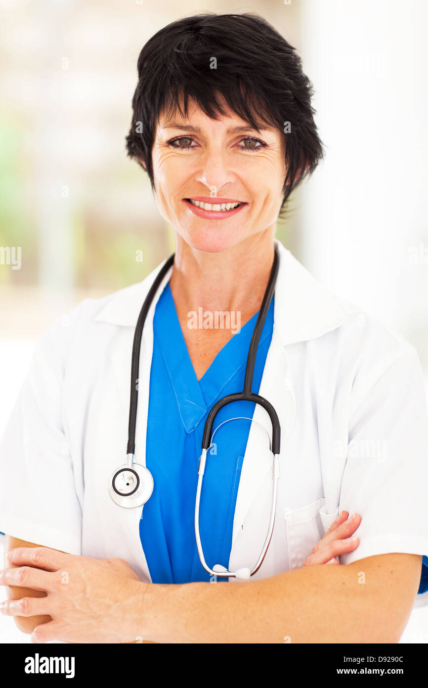 female mid age medical professional portrait in office Stock Photo Alamy