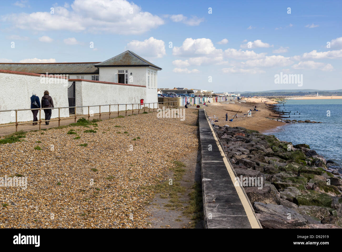 Promenade in front of White House at Milford On Sea, Hampshire Stock
