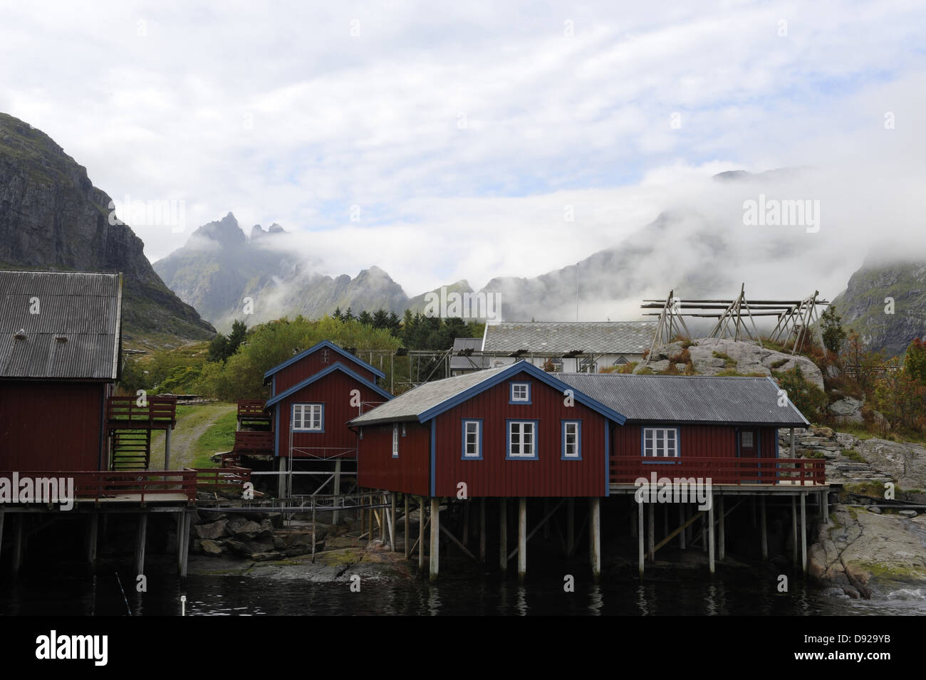 Rorbuer, Å, Lofoten, Nordland, Norway Stock Photo