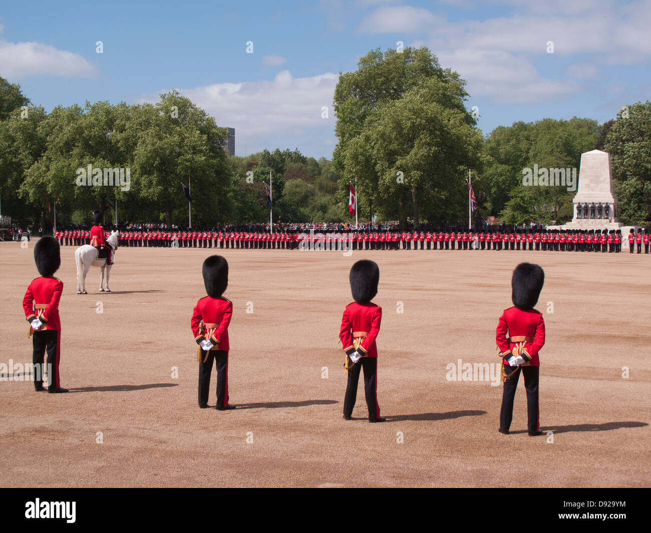 1st Battalion Welsh Guards on parade at Horse Guards Parade during the Colonel’s Review of Trooping the Colour in London, UK Stock Photo