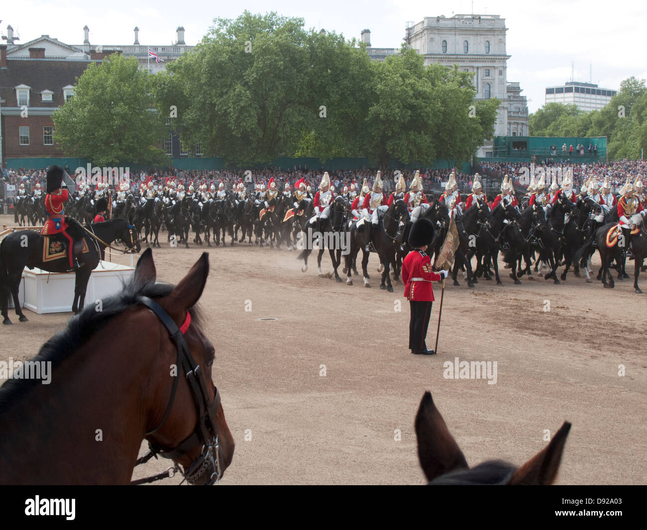 The Colonel’s Review of Trooping the Colour at Horse Guards Parade in London, UK Stock Photo