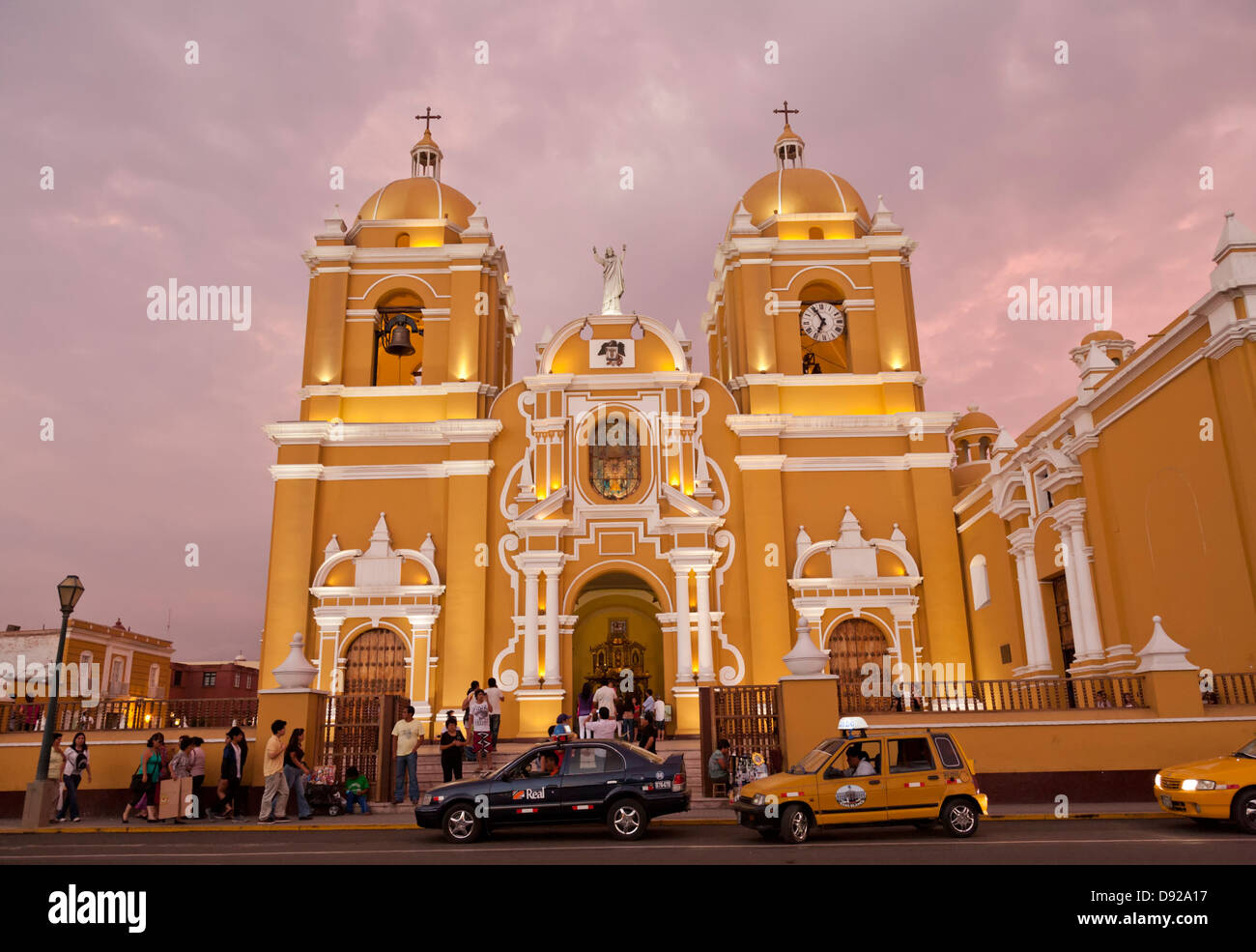 Catedral, Cathedral, Plaza Mayor, Trujillo, Peru Stock Photo