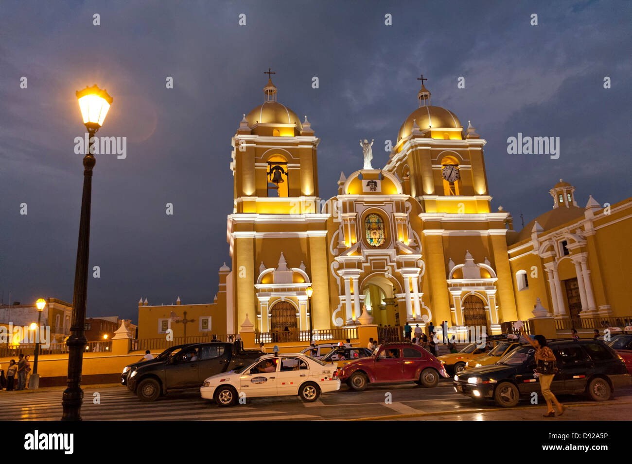 Catedral, Cathedral, Plaza Mayor, Trujillo, Peru Stock Photo