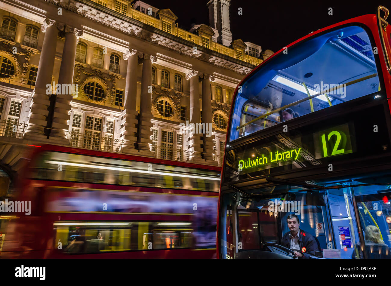 London buses on Regent Street. London, England. Stock Photo