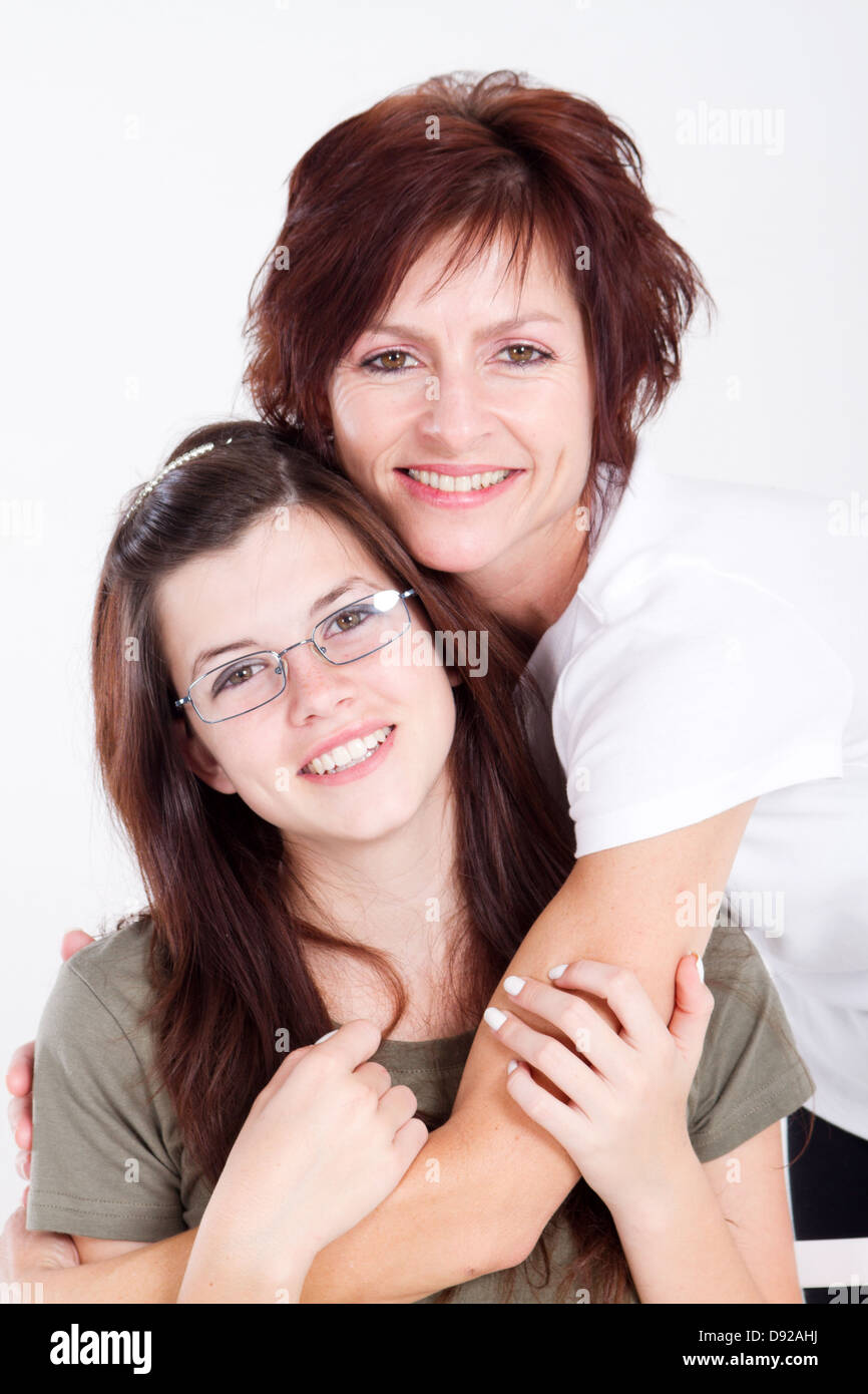 happy teen daughter and middle aged mother portrait Stock Photo
