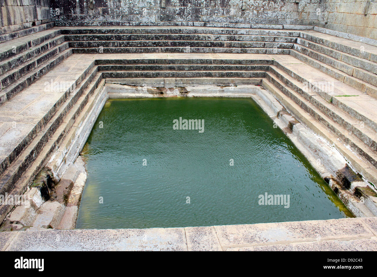 A medival pond built by emporer tipu sultan at nandi hills. Stock Photo