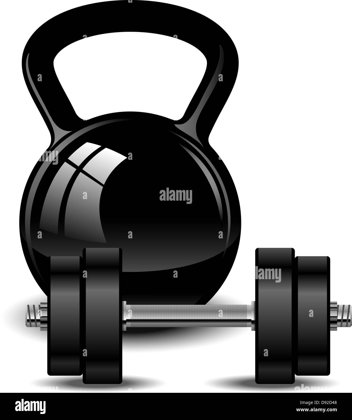 Kettlebell and dumbbell Stock Photo Alamy