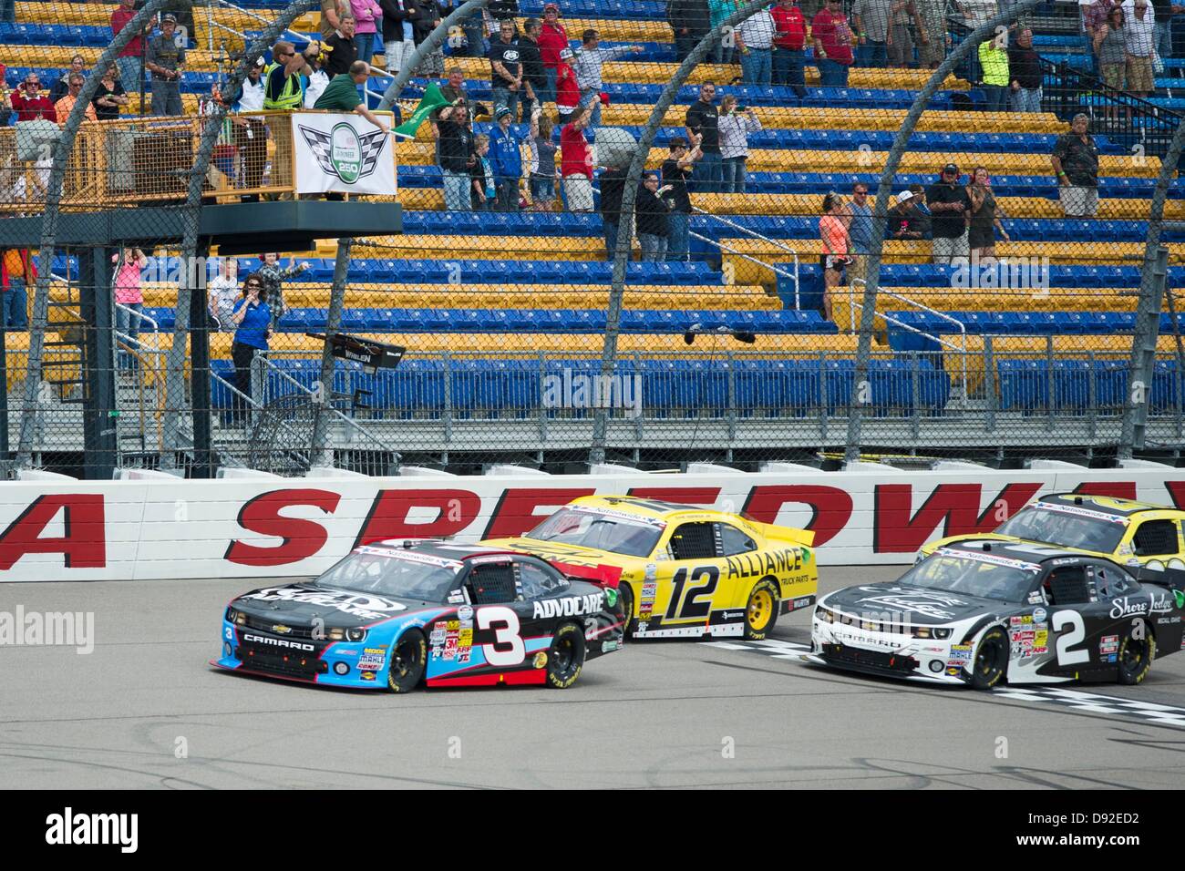 Newton, IA, USA. 9th June, 2013. Austin Dillon (3) leads the green flag during the Pioneer Hi-Bred 250 at the Iowa Speedway in Newton, IA. Credit:  Cal Sport Media/Alamy Live News Stock Photo