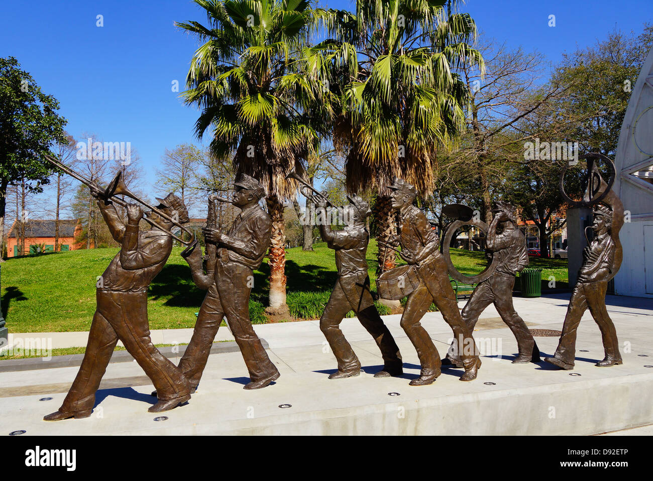 statues in Louis Armstrong park in New Orleans, Lousiana Stock Photo