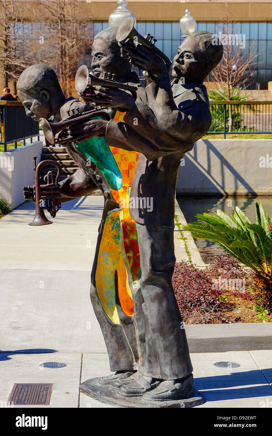 statues in Louis Armstrong park in New Orleans, Lousiana Stock Photo