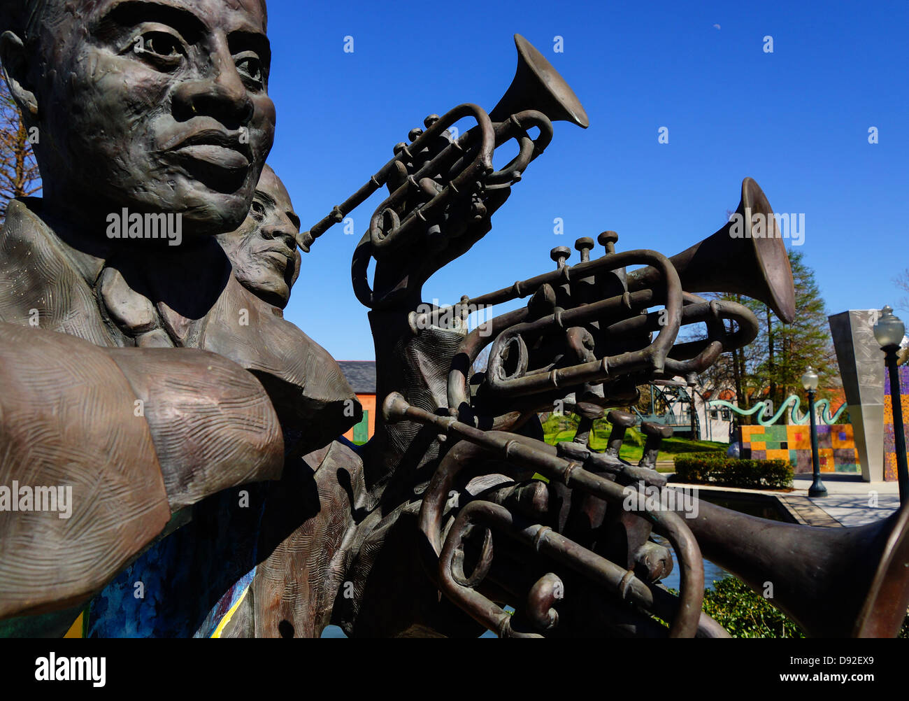 statues in Louis Armstrong park in New Orleans, Lousiana Stock Photo