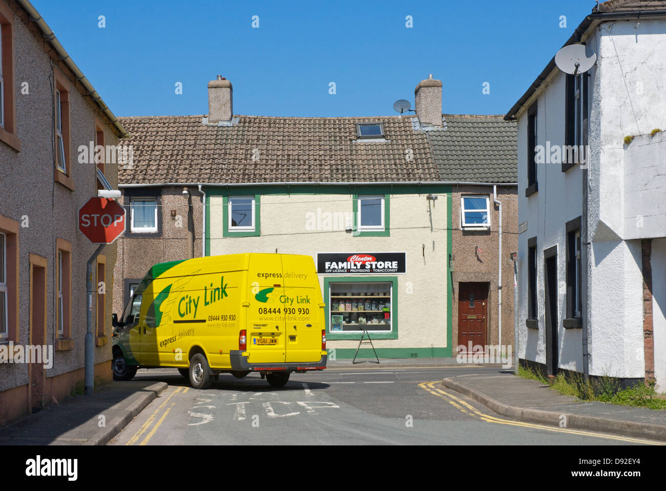 City Link delivery van in Cleator village, West Cumbria, England UK
