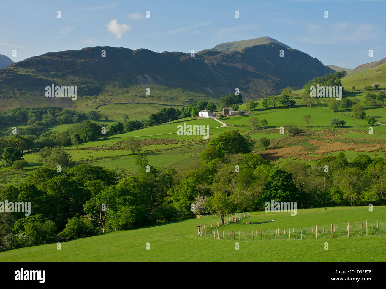 Farmhouse in the Newlands Valley, Lake District National Park, Cumbria, England UK Stock Photo