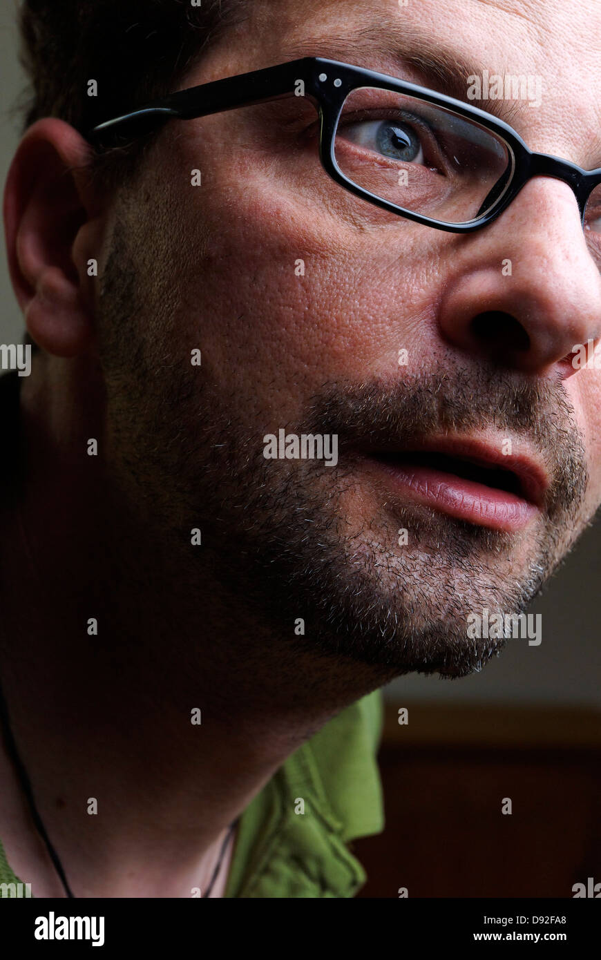 A forty years old man with glasses Stock Photo