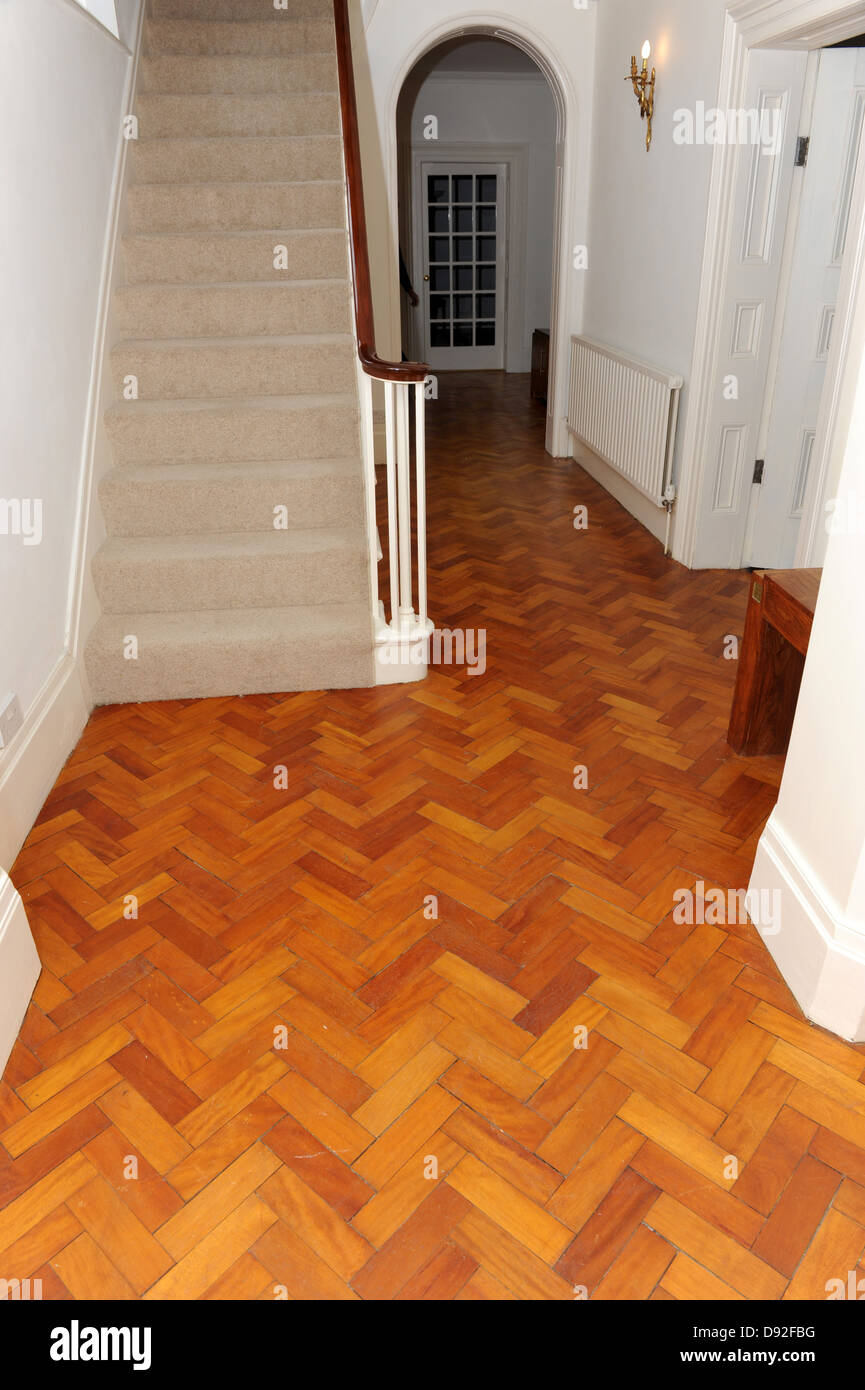 Period house with parquet floor England Uk floors flooring Stock Photo