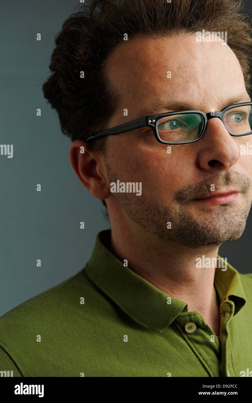 A forty years old man with glasses Stock Photo