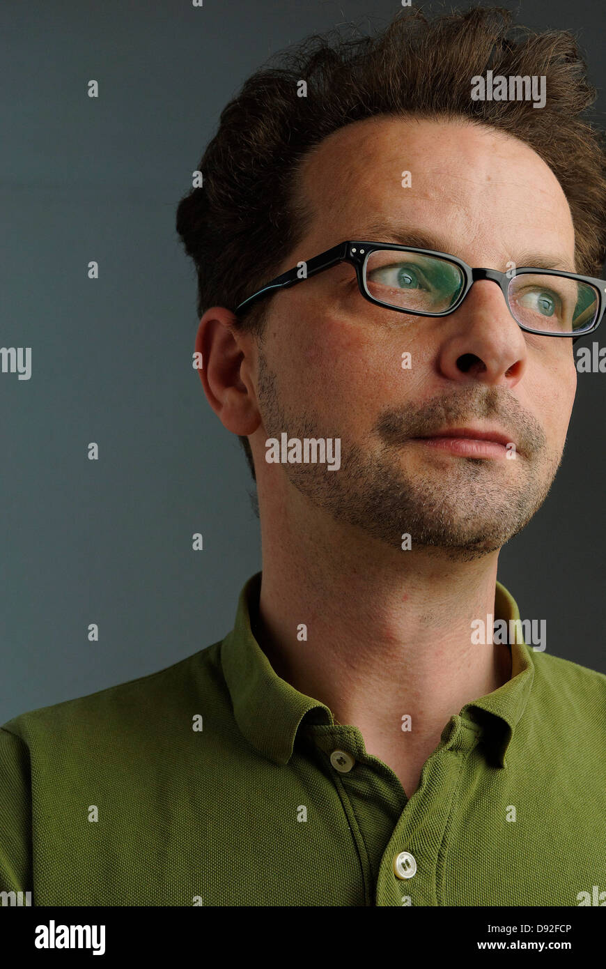 A forty years old man with glasses Stock Photo