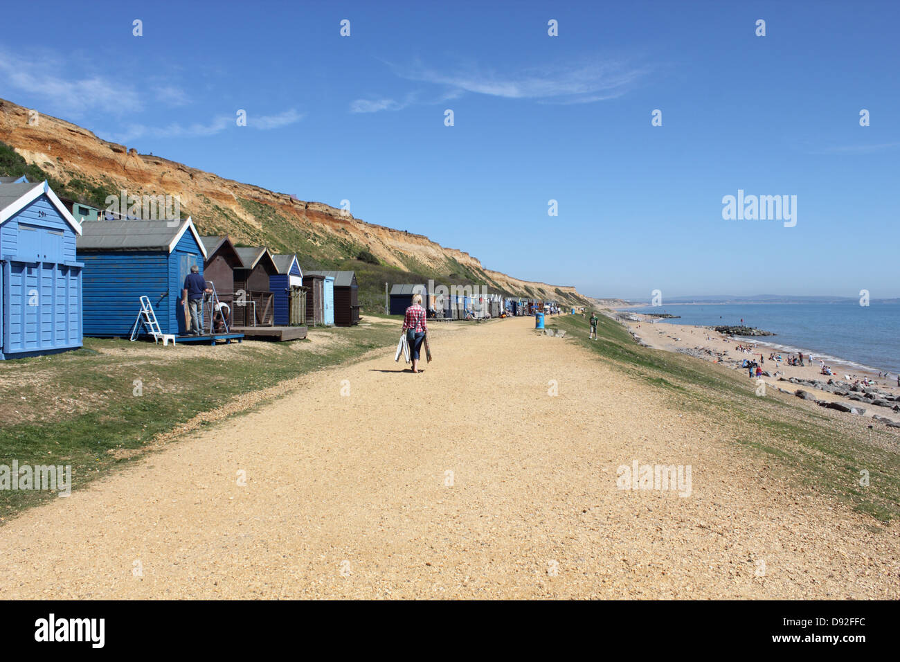 Beach hut Barton on Sea, Hampshire, England UK Stock Photo Alamy