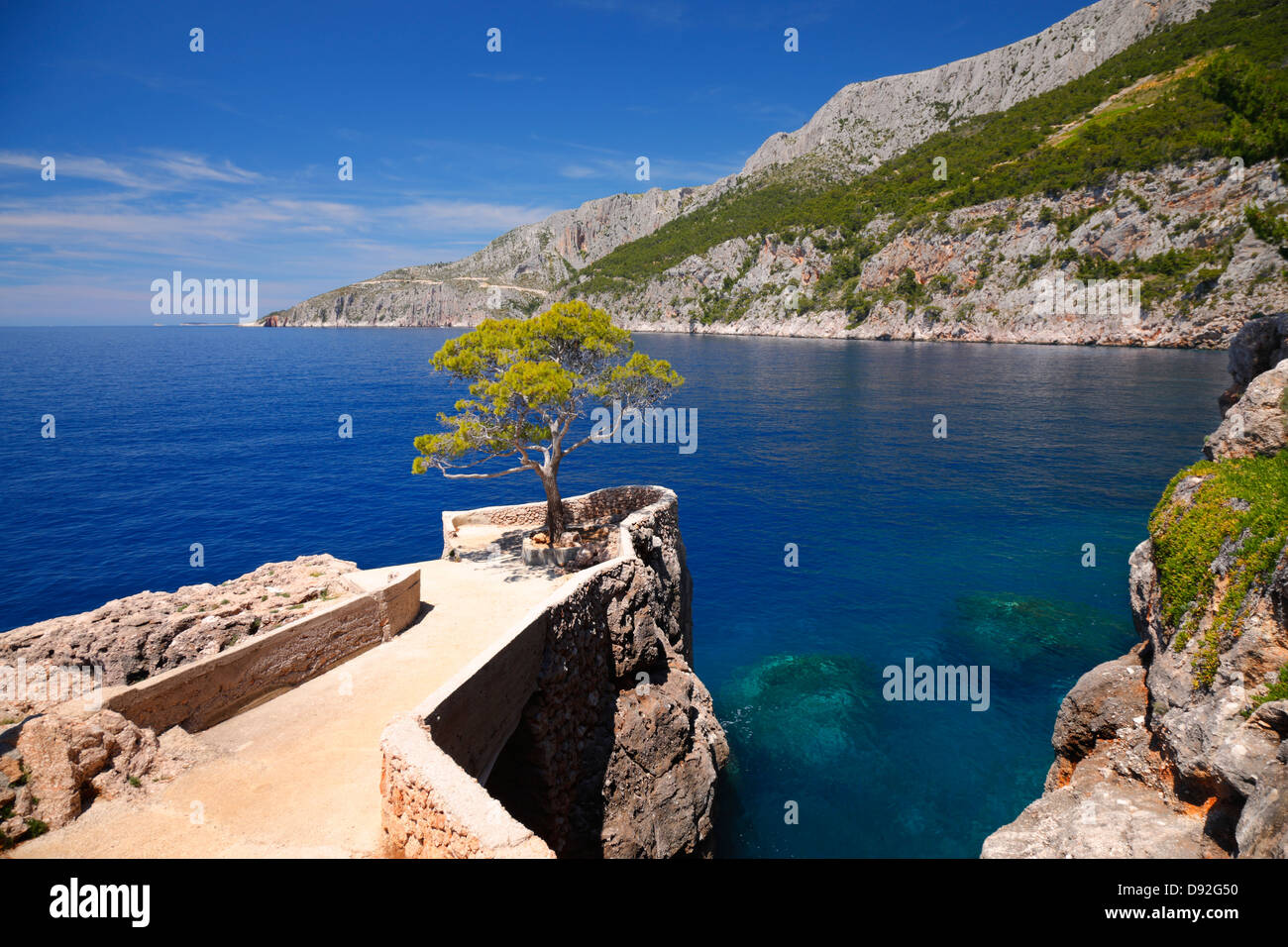 Nature landscape in st. Nedjelja on island Hvar in Croatia Stock Photo