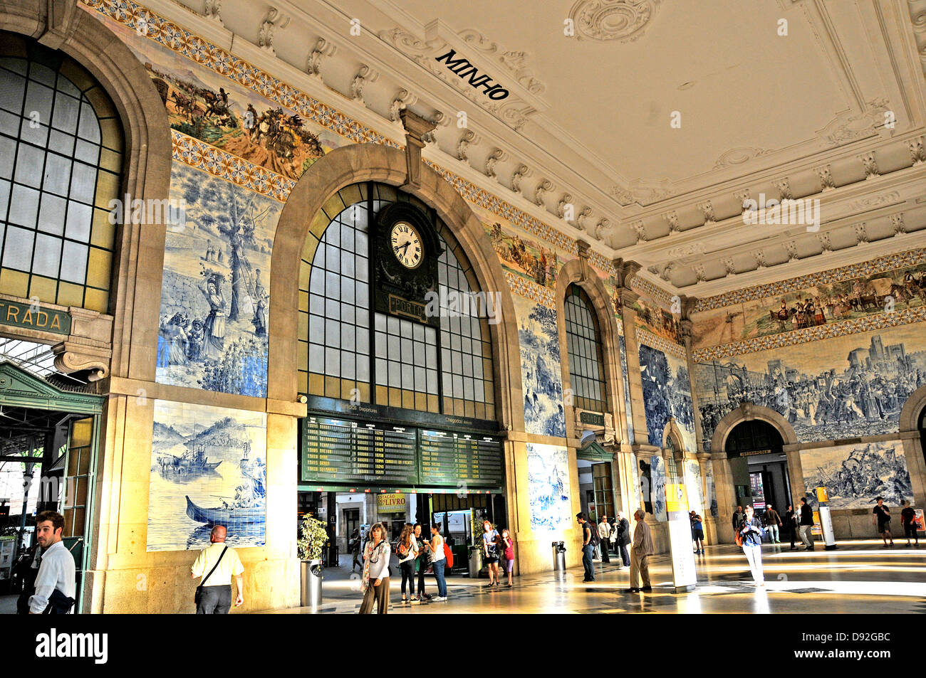 Departure Hall Of Sao Bento Railway Station Porto Portugal Stock Photo ...