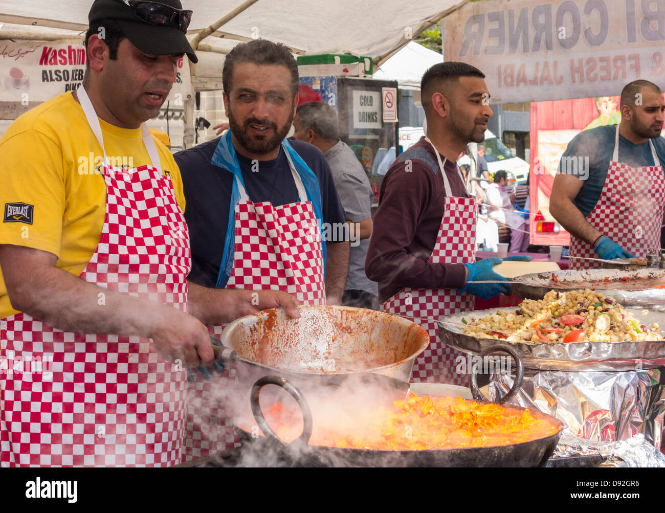 Asian food stall at Middlesbrough Mela multicultural Festival, Middlesbrough, England, UK Stock
